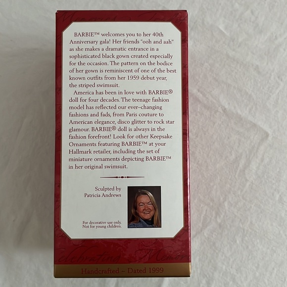 Barbie Hallmark Keepsake ornament 40th anniversary gala celebration - Picture 2 of 8